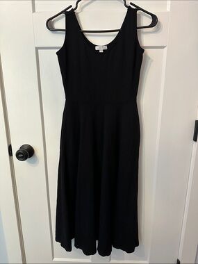 Leith Black Midi Dress With Pockets
